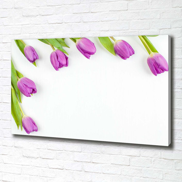 Brayden Studio Purple Tulips Unframed Art Prints on Canvas Wayfair